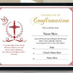 Confirmation Certificate, 11X8.5 Printable Editable Confirmation With Regard To Free Printable Catholic Confirmation Certificate Template