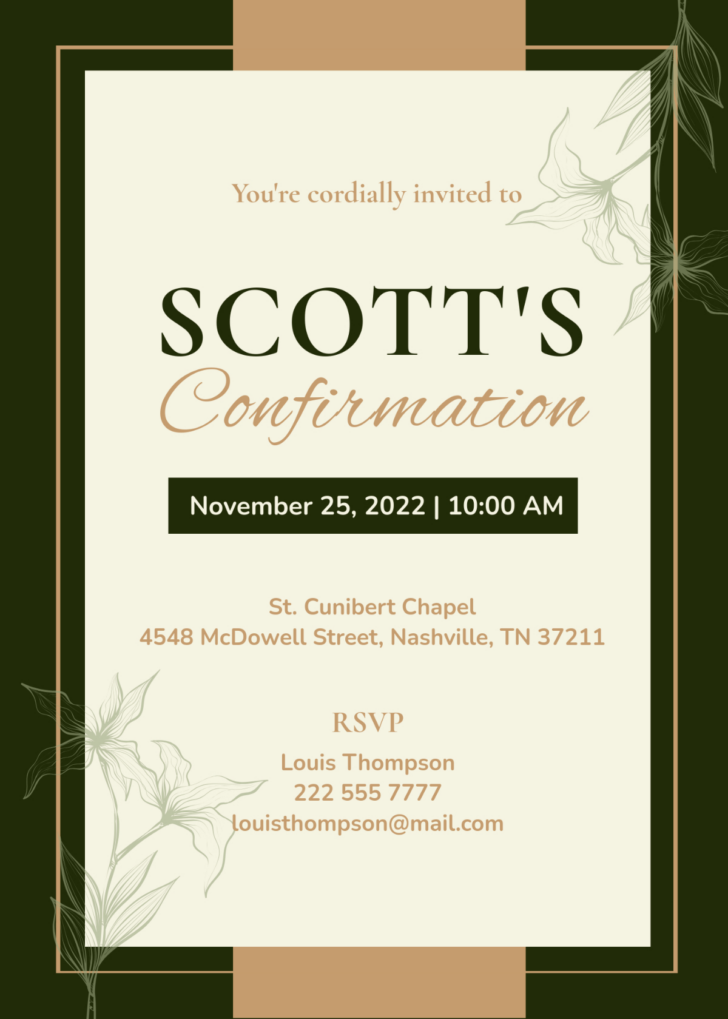 Free Printable Confirmation Card Template
