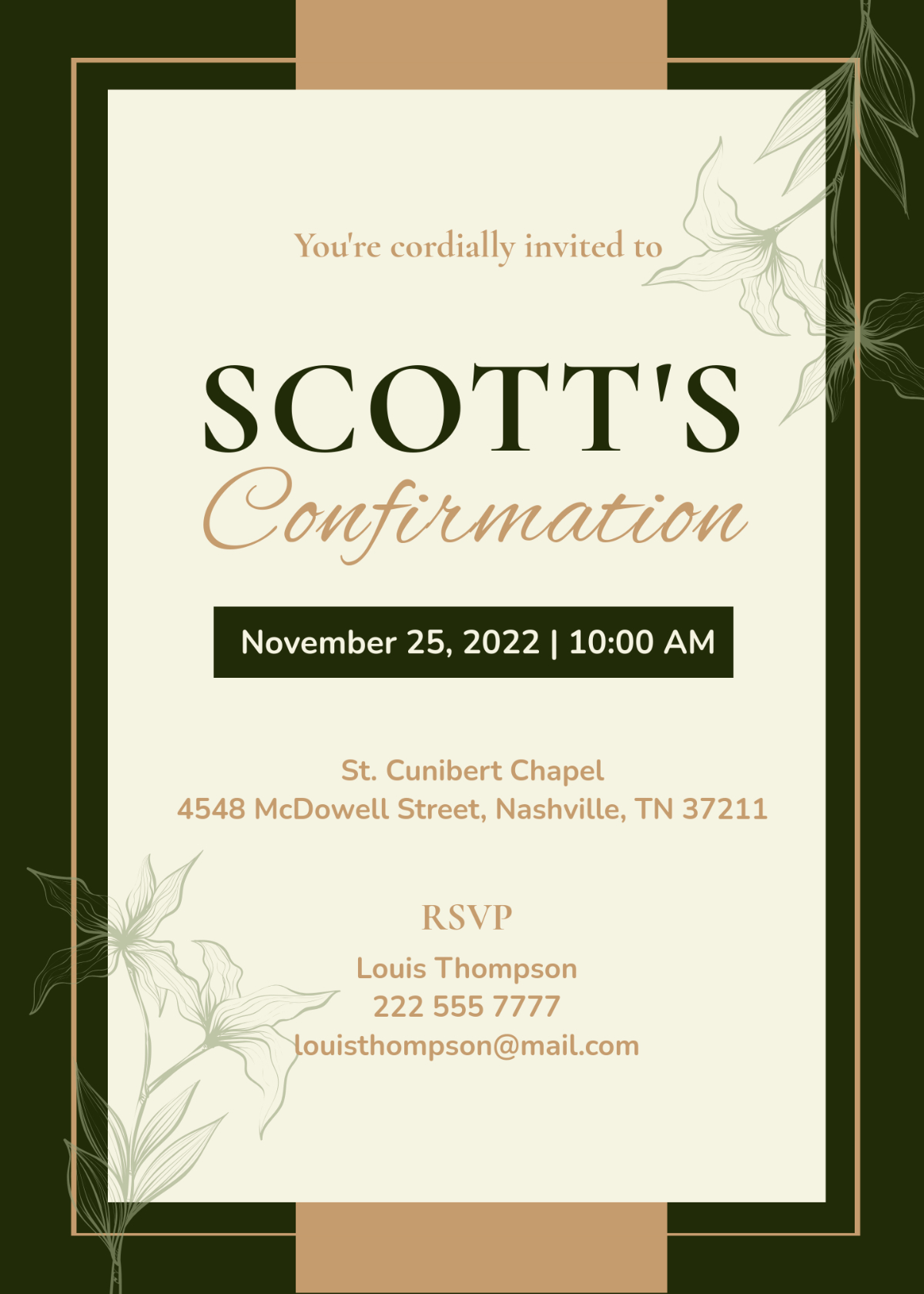 Confirmation Invitation Templates - Edit Online &amp;amp; Download pertaining to Free Printable Confirmation Card Template
