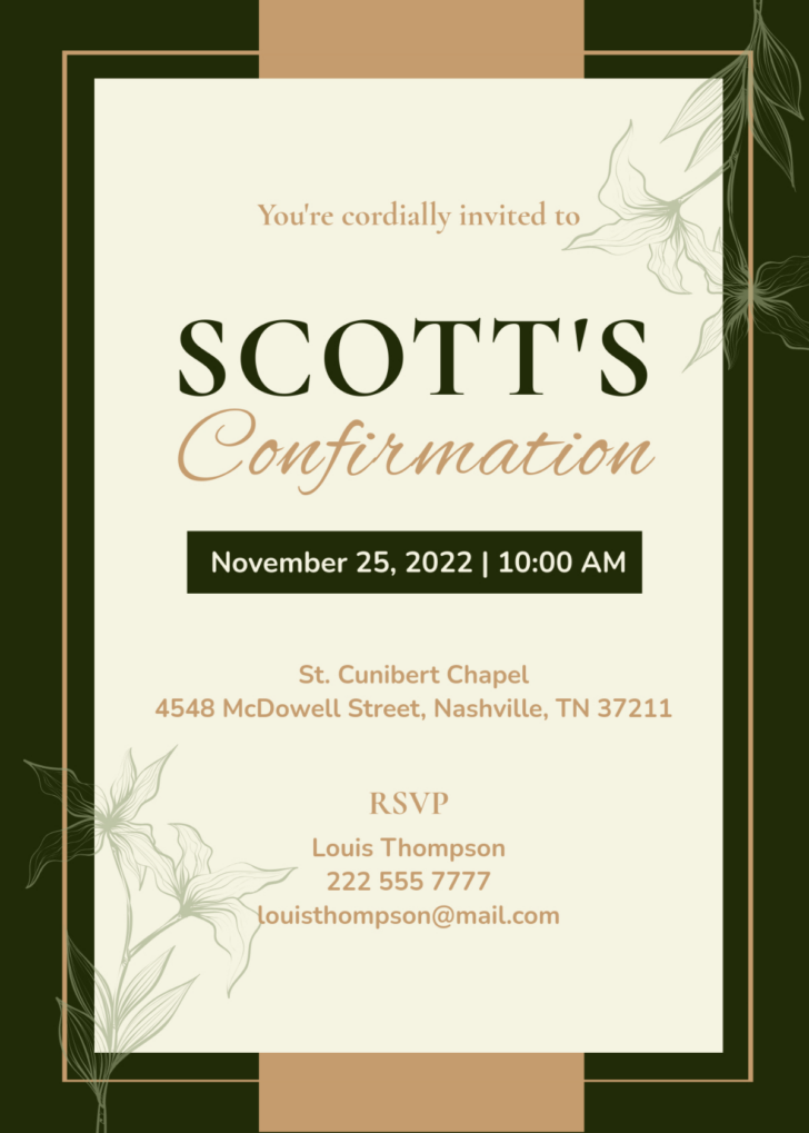 Free Printable Confirmation Invitation Template