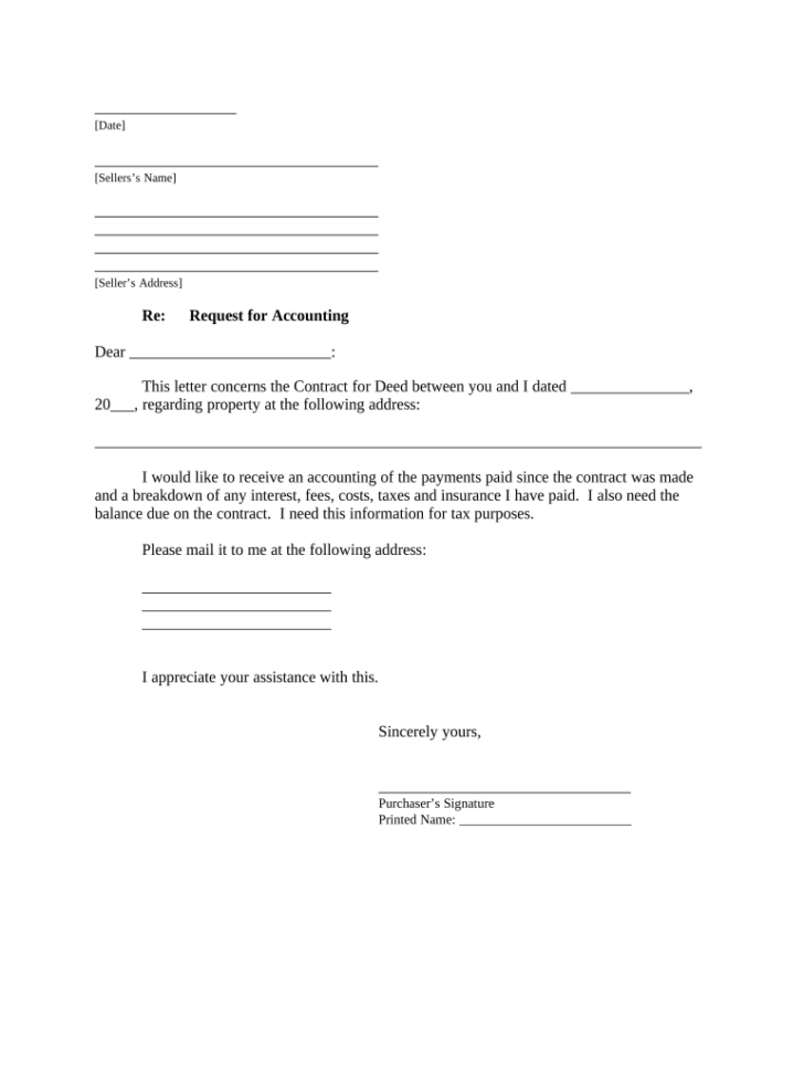 Free Printable Contract For Deed Template