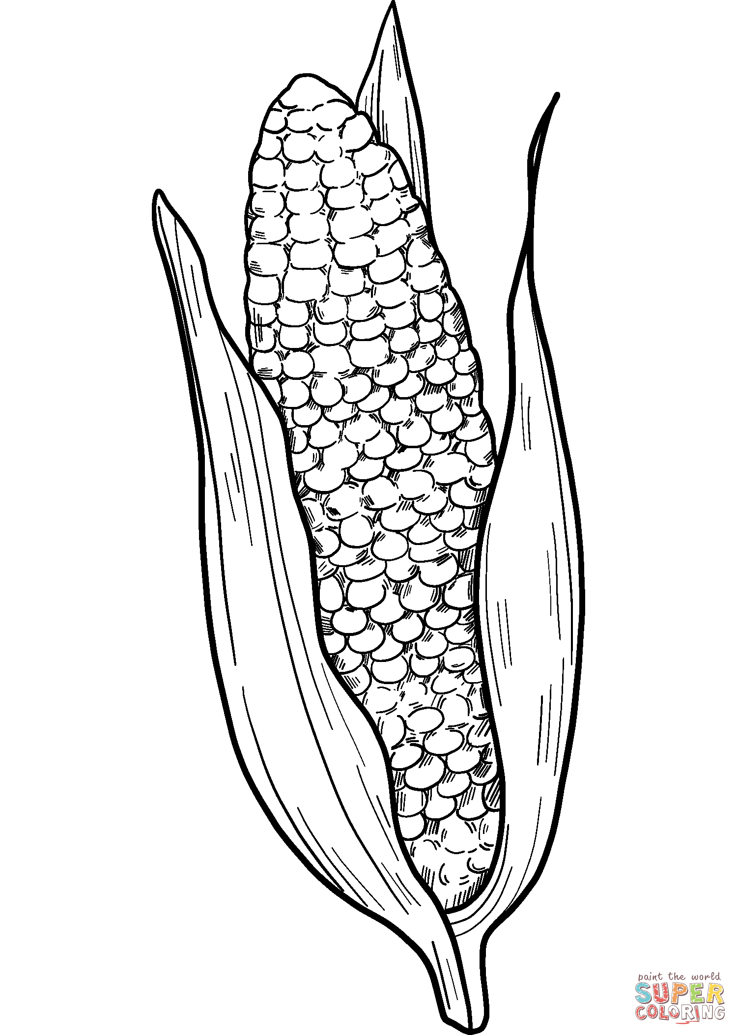 Corn Cob Coloring Page | Free Printable Coloring Pages inside Free Printable Corn On The Cob Template