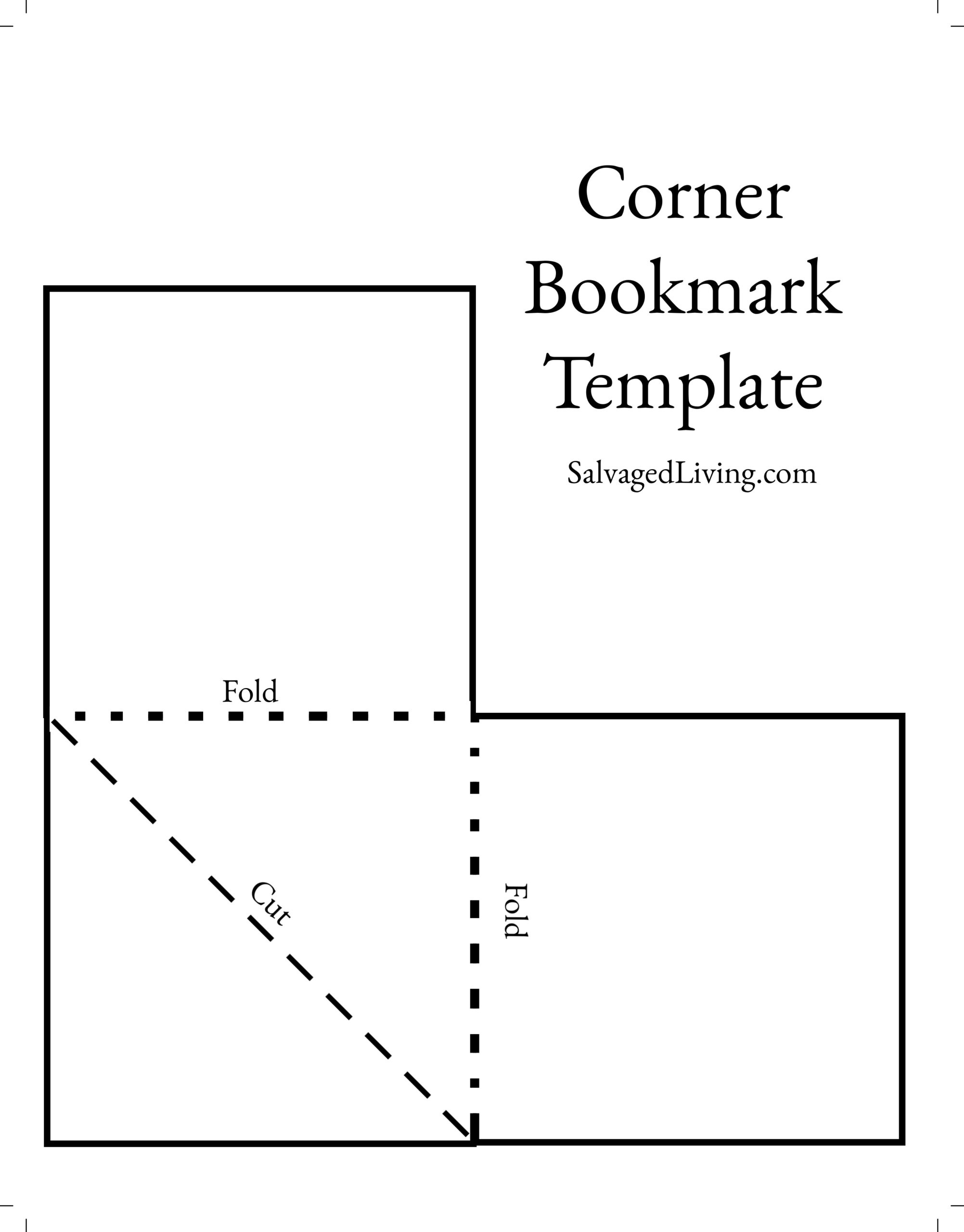 Corner Bookmark Template - Salvaged Living pertaining to Free Printable Corner Bookmark Template