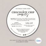 Cottage Food Label Home Baked Goods Label Printable Food Label Throughout Free Printable Cottage Food Label Template