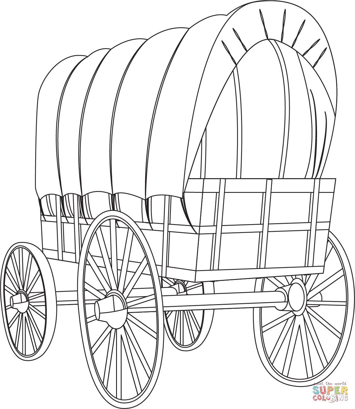 Covered Wagon Coloring Page | Free Printable Coloring Pages intended for Free Printable Covered Wagon Template