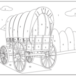 Covered Wagon Colornumber Coloring Page | Free Printable Pertaining To Free Printable Covered Wagon Template