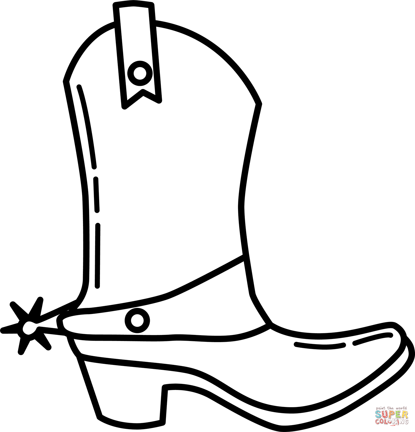 Cowboy Boot Coloring Page | Free Printable Coloring Pages with Free Printable Cowboy Boot Template