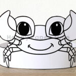 Crab Paper Crown Party Coloring Printable Party Hat Kids Craft Within Free Printable Crab Hat Template
