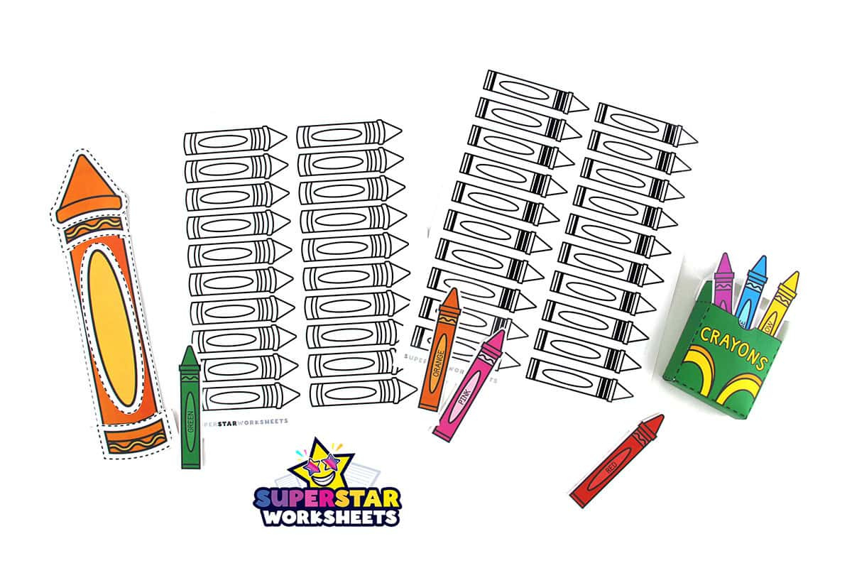 Crayon Template - Superstar Worksheets within Free Printable Crayon Box Template