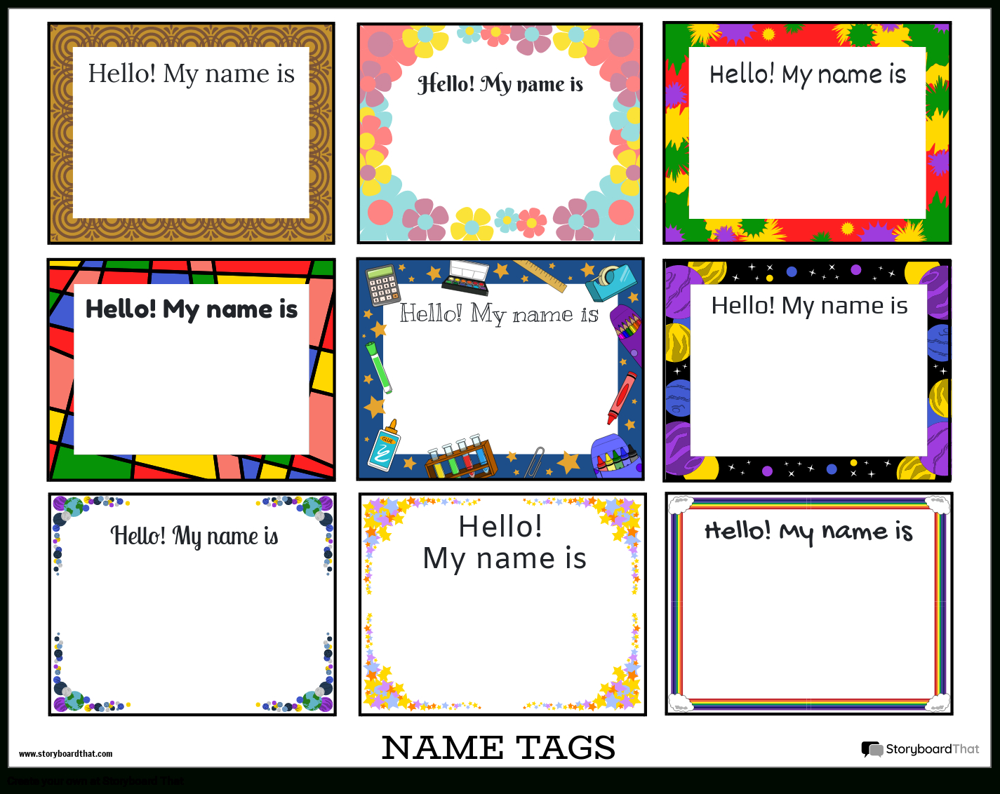 Create Custom Name Tag Templates - Online Maker regarding Free Printable Blank Name Tags Template