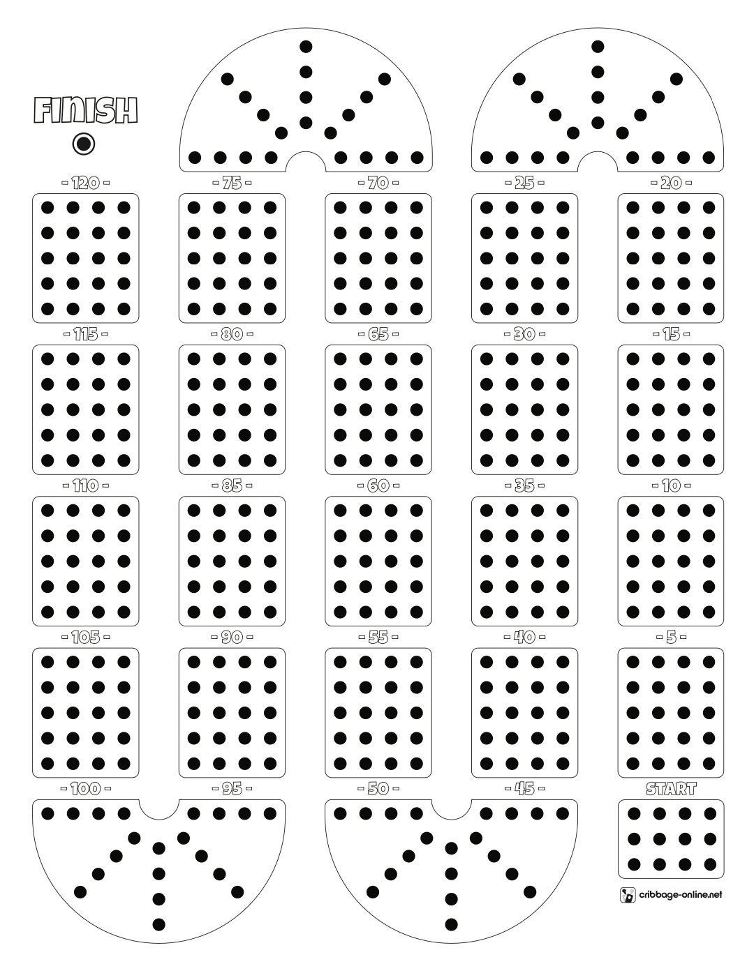 Cribbage Board Template - Cribbage Online with regard to Free Printable Cribbage Board Template