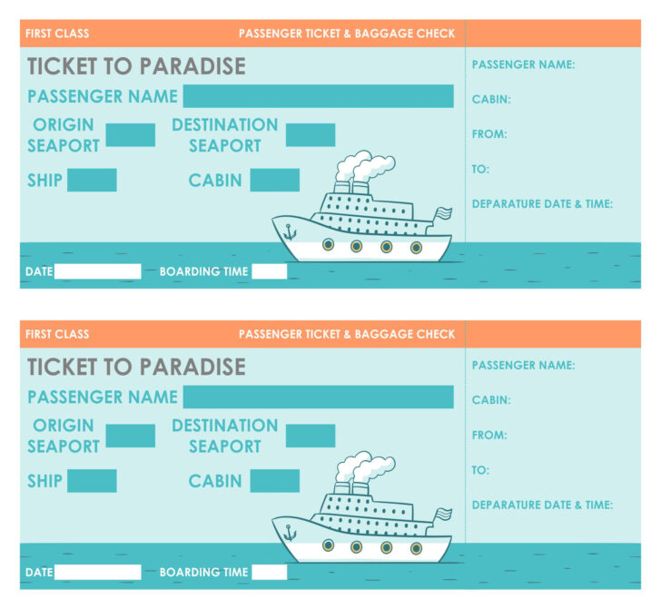 Free Printable Cruise Boarding Pass Template