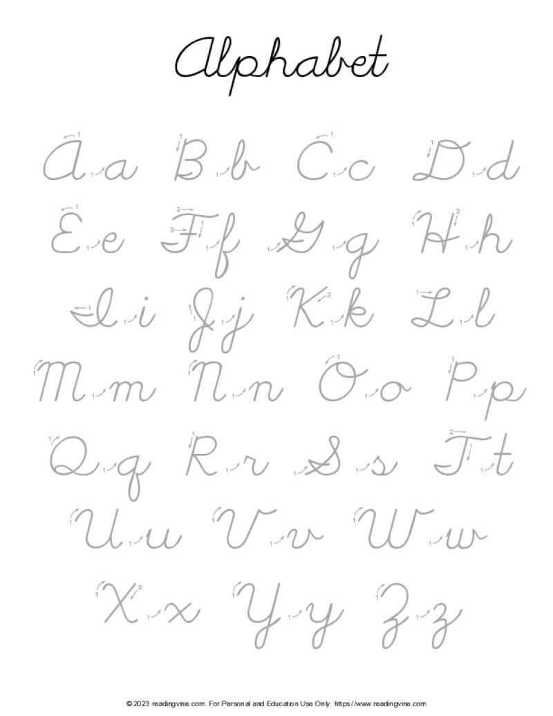 Cursive Writing Practice Sheets (Pdf) - Readingvine in Free Printable Cursive Letter Template