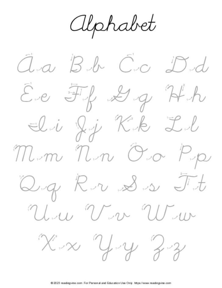 Free Printable Cursive Writing Template