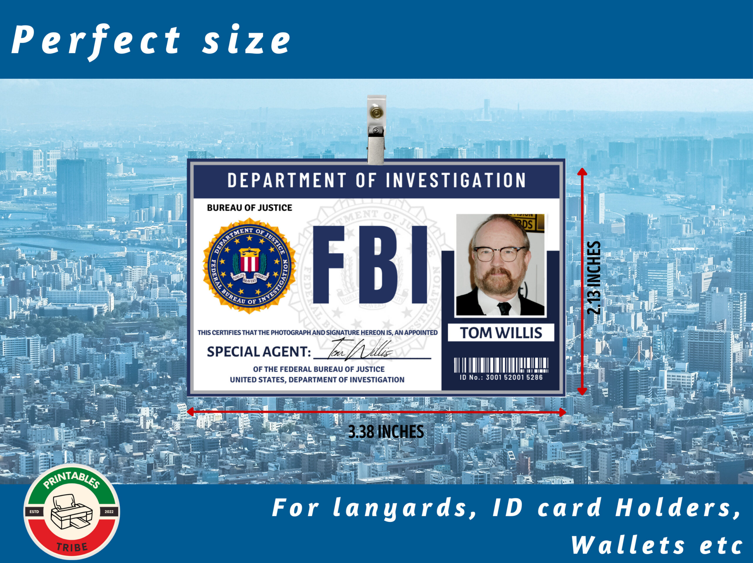 Customizable Fbi Agent Id Badge Template Supernatural Fbi Id Badge throughout Free Printable Fbi Badge Template
