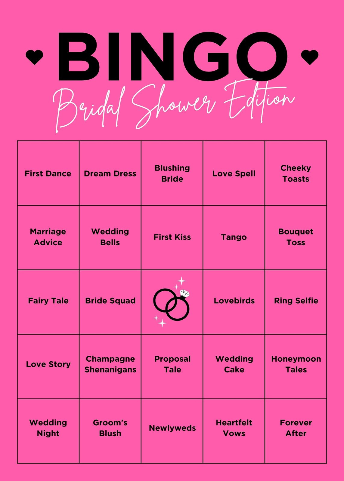 Customize 43+ Bridal Shower Bingo Card Templates Online - Canva pertaining to Free Printable Bridal Shower Bingo Template