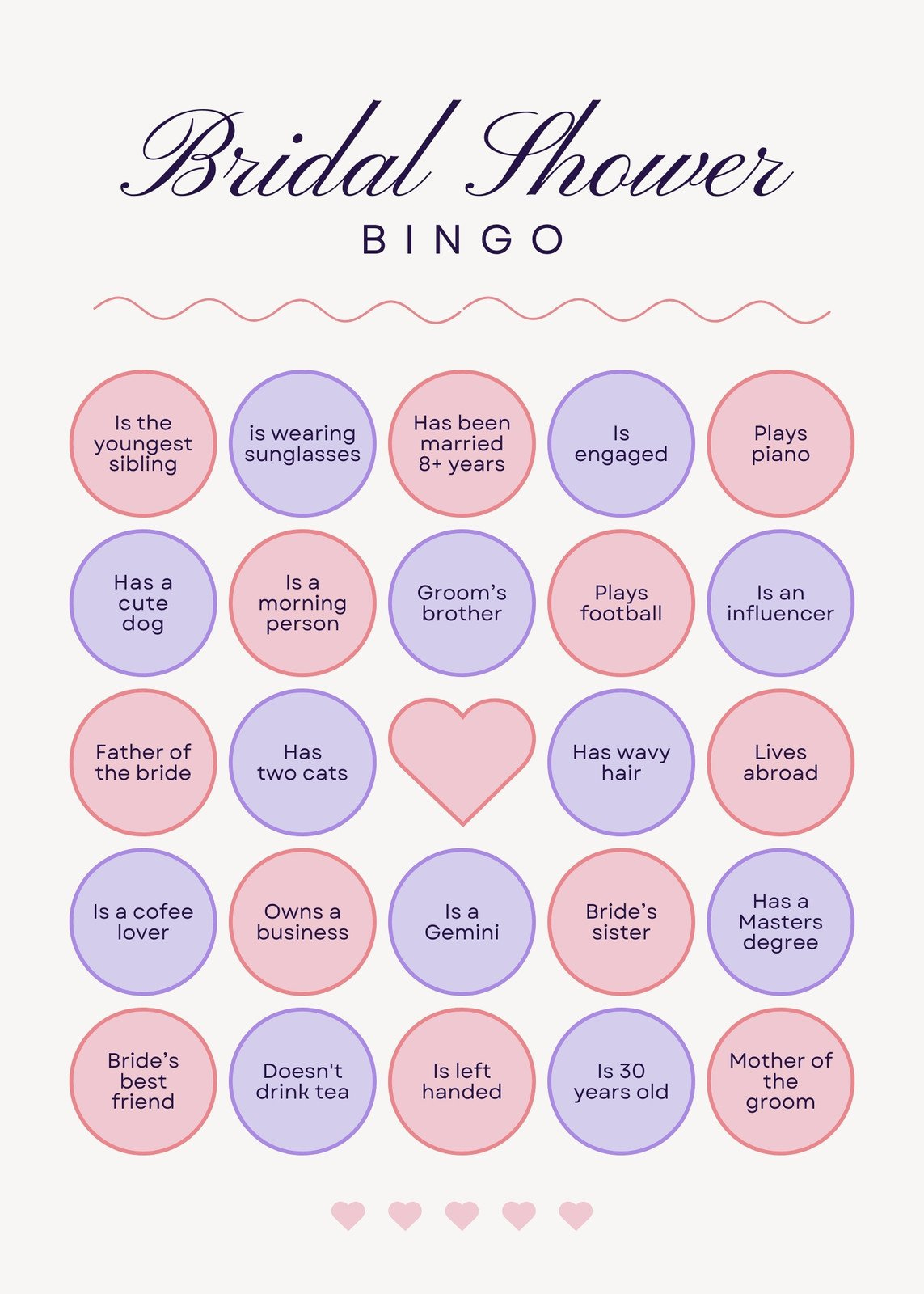 Customize 43+ Bridal Shower Bingo Card Templates Online - Canva with Free Printable Bridal Bingo Template