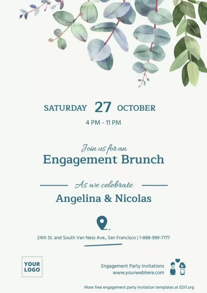 Free Printable Engagement Invitation Template