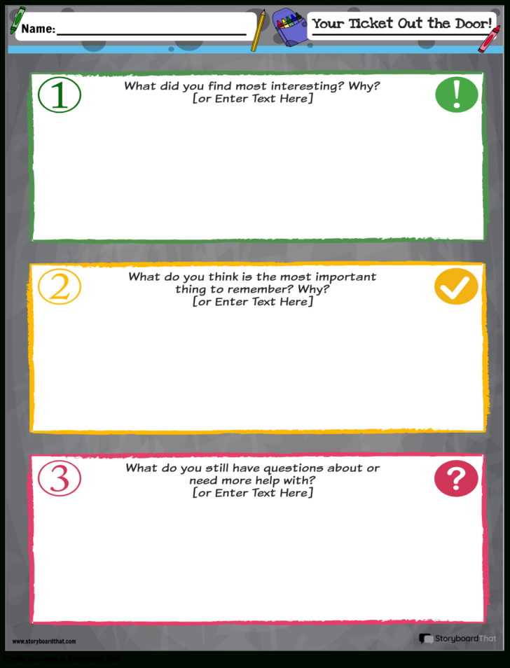 Free Printable Exit Ticket Template