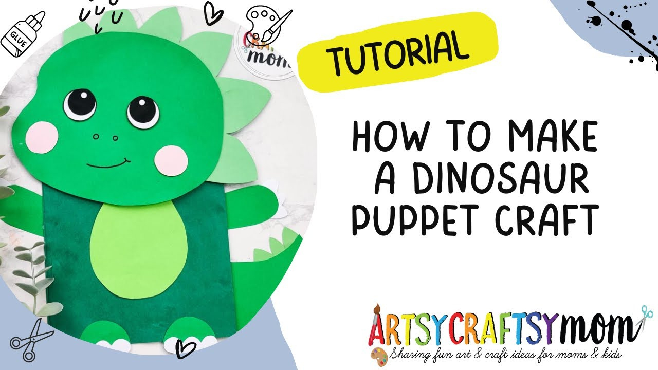 Cute And Easy Paper Bag Dinosaur Puppet Craft For Kids intended for Free Printable Dinosaur Paper Bag Puppet Template