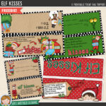 Cute Elf Kisses Treat Bag Topper Printable Throughout Free Printable Bag Toppers Template