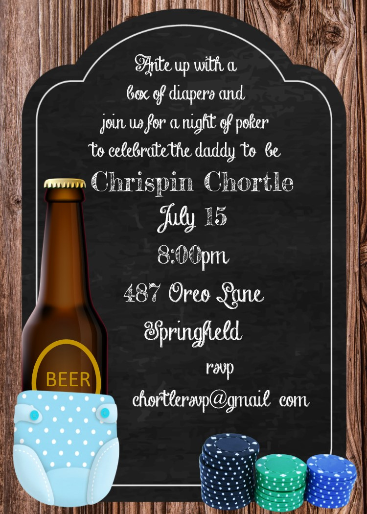 Daddy Diaper Party Invitations New Selections Summer 2022 throughout Free Printable Diaper Party Invitation Template