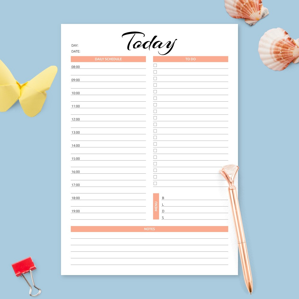 Daily Appointment Planner Template - Printable Pdf in Free Printable Daily Appointment Schedule Template