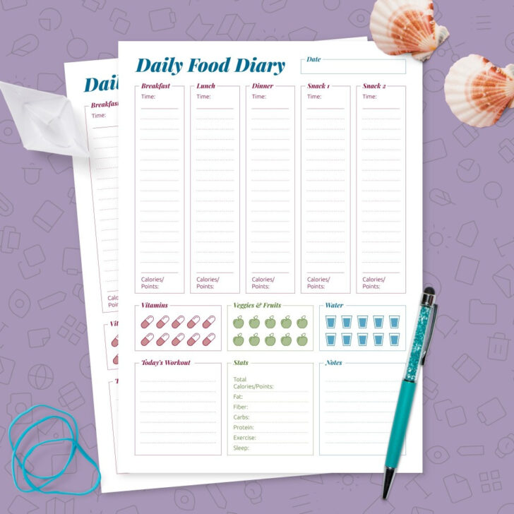 Free Printable Daily Food Diary Template