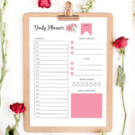 Daily Planner Template   Free Printable — Gathering Beauty Intended For Free Printable Cute Daily Planner Template