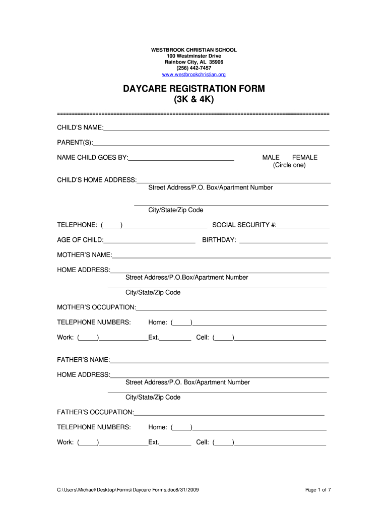 Daycare Lady Forms - Fill Online, Printable, Fillable, Blank with Free Printable Daycare Forms Template