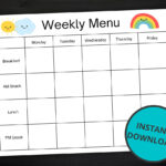Daycare Weekly Menu | Printable Weekly Menu For Daycare, Preschool Inside Free Printable Daycare Menu Template