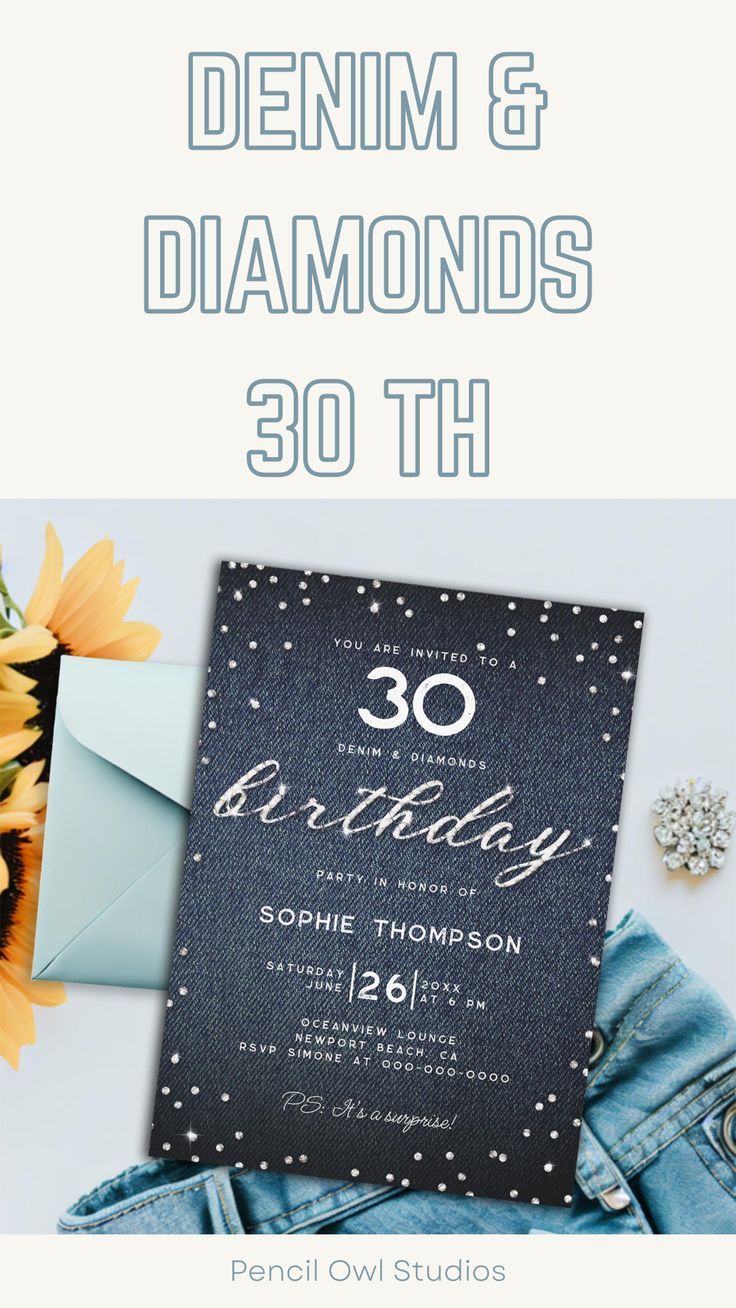 Denim Diamonds Theme Party Invitation Template Elegant Rustic Boho intended for Free Printable Denim And Diamonds Invitation Template