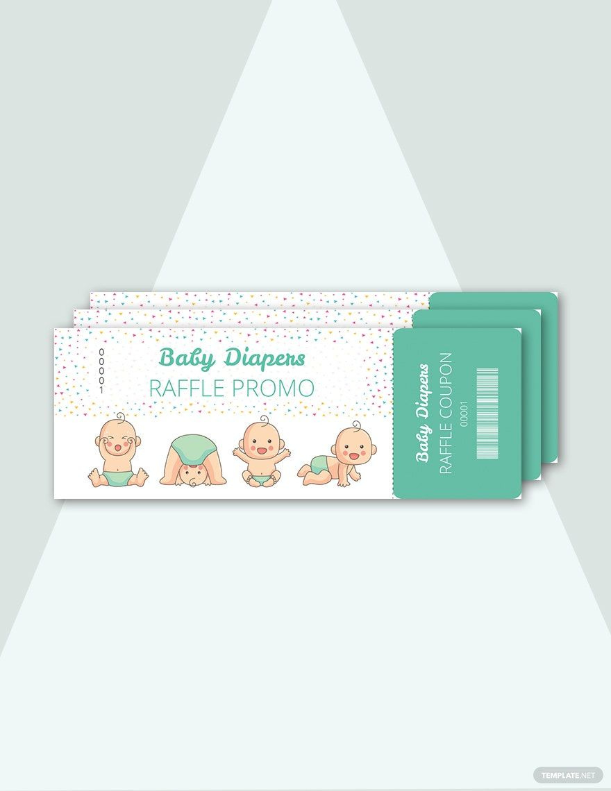 Diapers Raffle Ticket Template In Psd, Word, Illustrator, Indesign intended for Free Printable Diaper Raffle Ticket Template Download