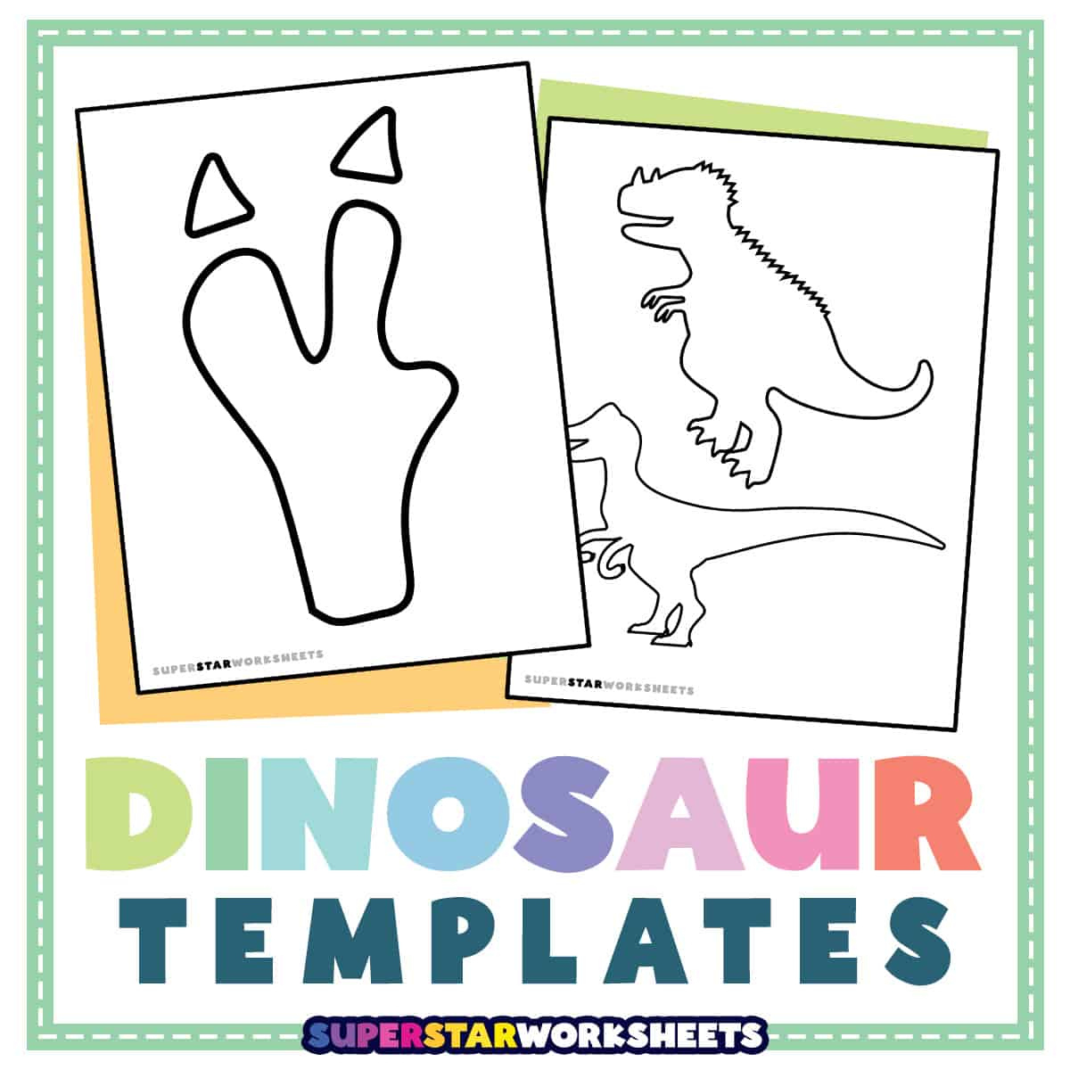 Dinosaur Template - Superstar Worksheets in Free Printable Dinosaur Skeleton Template