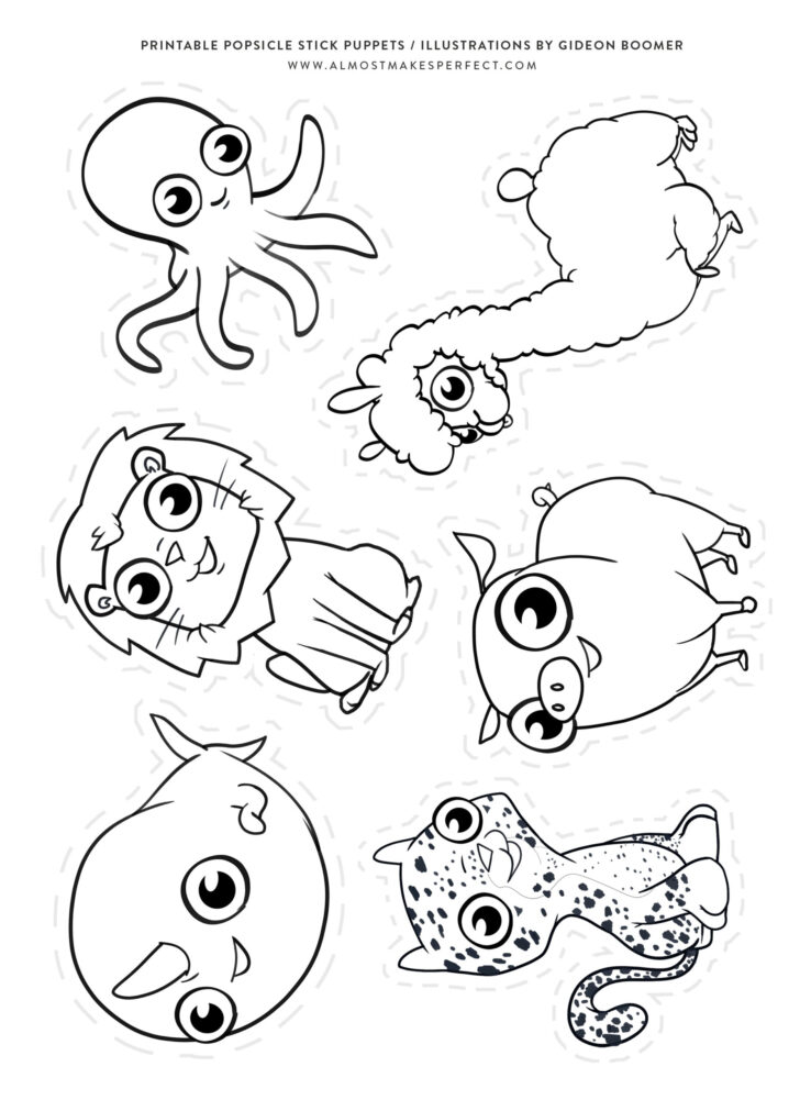 Free Printable Animal Stick Puppet Template