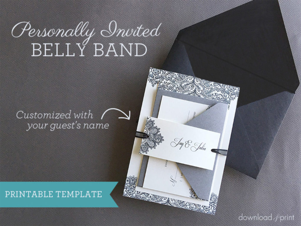 Diy Wedding Invitation Belly Band With Guest Names regarding Free Printable Belly Band Template