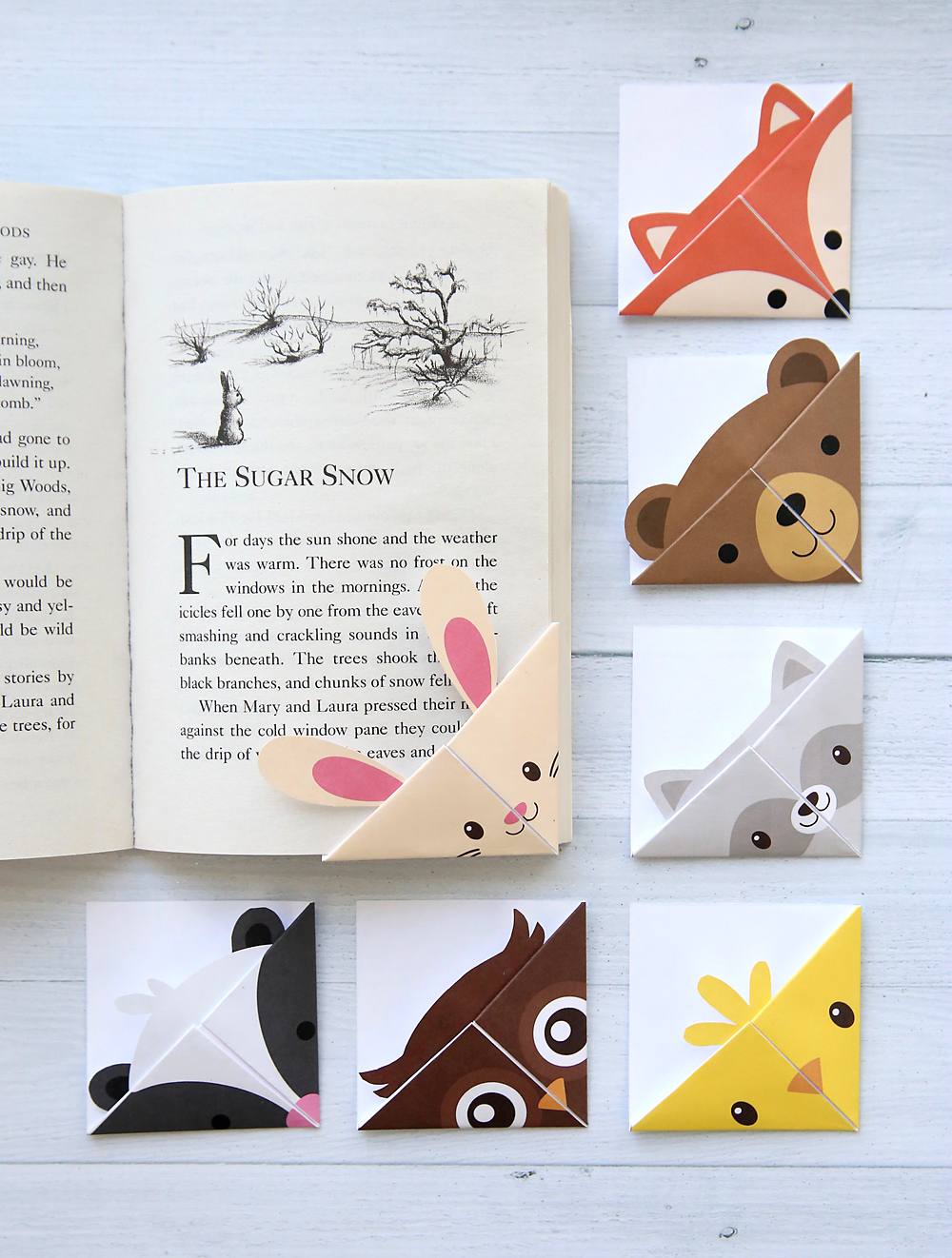 Diy Woodland Animals Origami Bookmarks {Print + Fold} - It&amp;#039;S in Free Printable Corner Bookmark Template