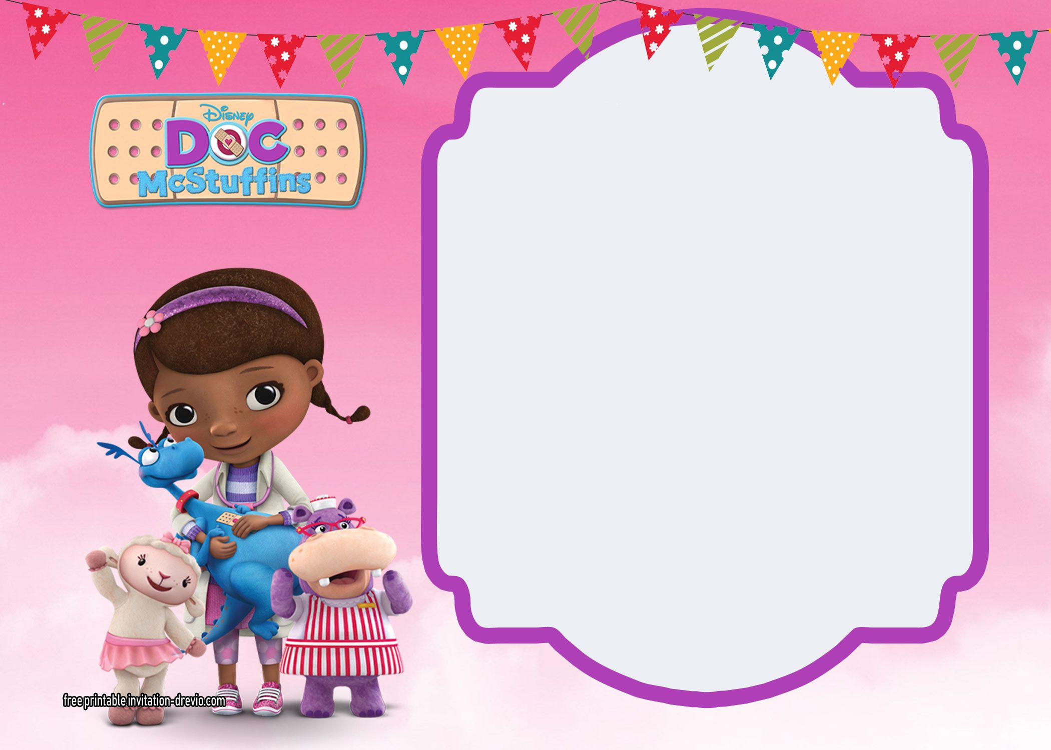 Doc Mcstuffins Birthday Invitation Templates intended for Free Printable Doc Mcstuffins Invitations Template