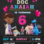 Doc Mcstuffins Invitation, Birthday Invitation, Birthday Party With Free Printable Doc Mcstuffins Invitations Template