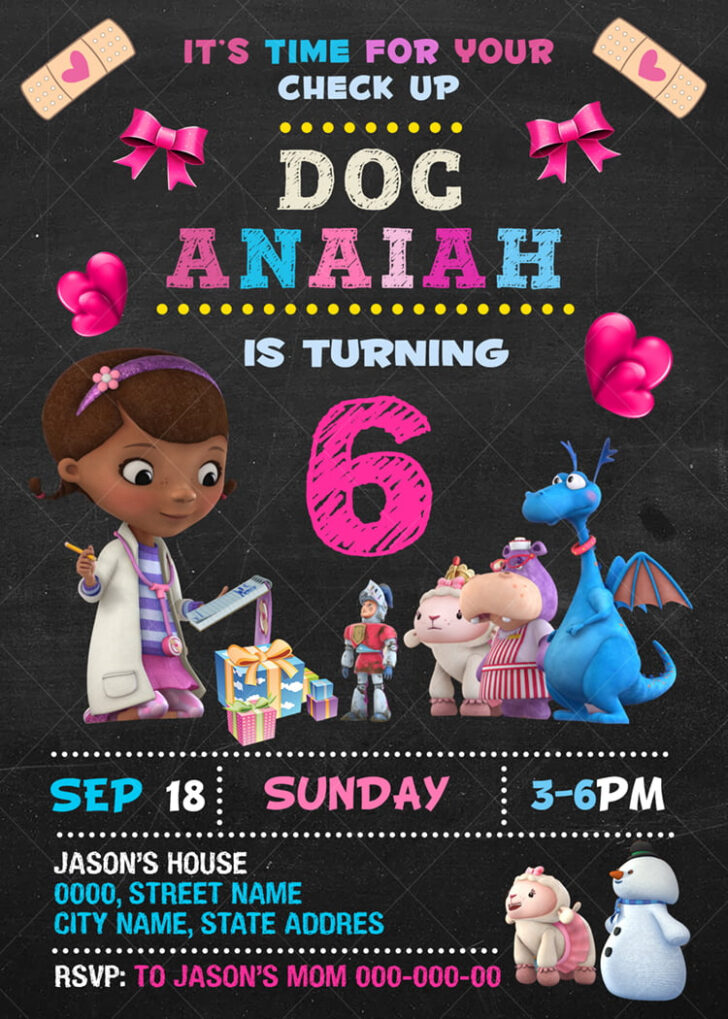 Free Printable Doc Mcstuffins Invitations Template