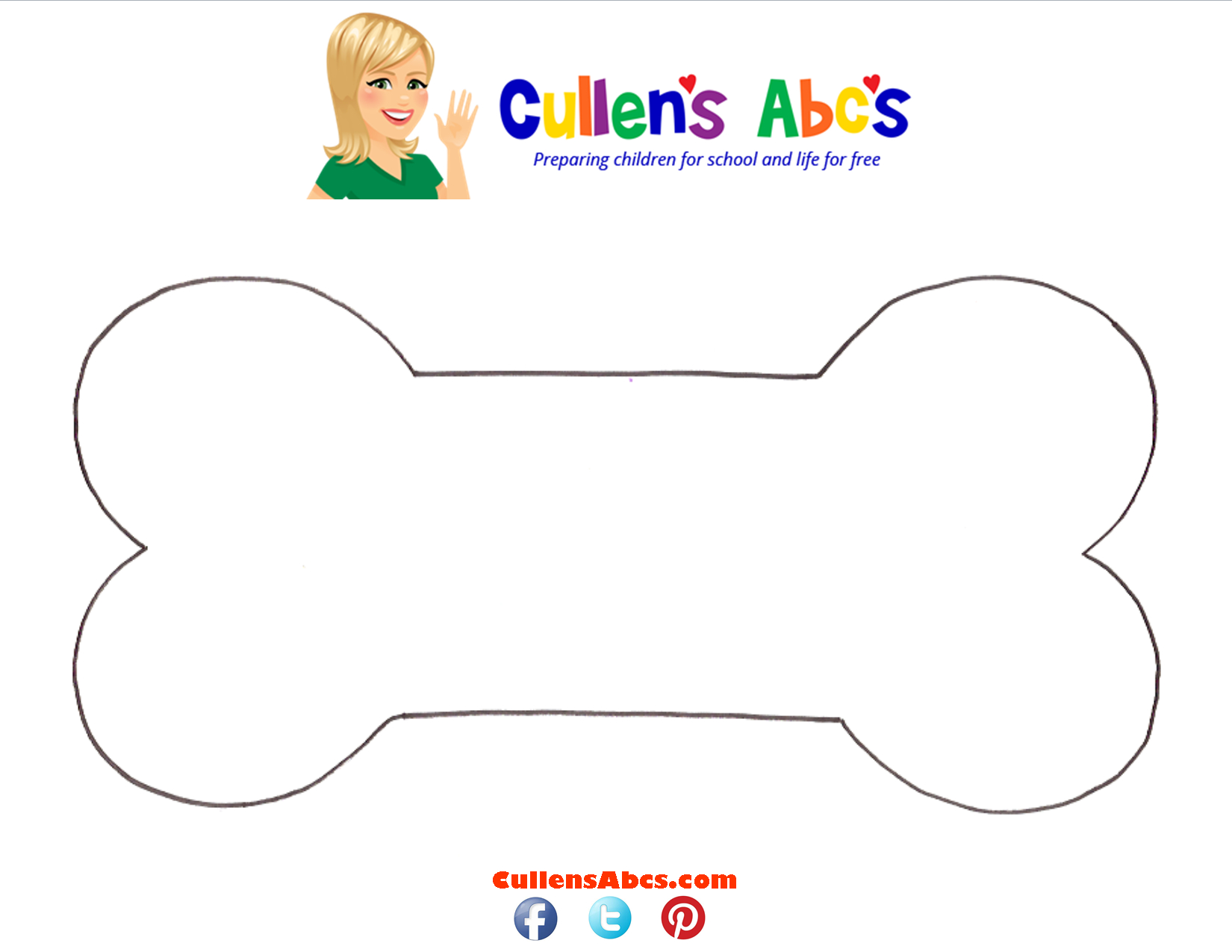 Dog Bone | Free Children&amp;#039;S Videos &amp;amp; Activities regarding Free Printable Dog Bone Template Printable