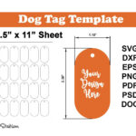 Dog Tag Template Svg | Printable Tag I Pet Tag Psd 8.5"X11" In Free Printable Dog Tag Template