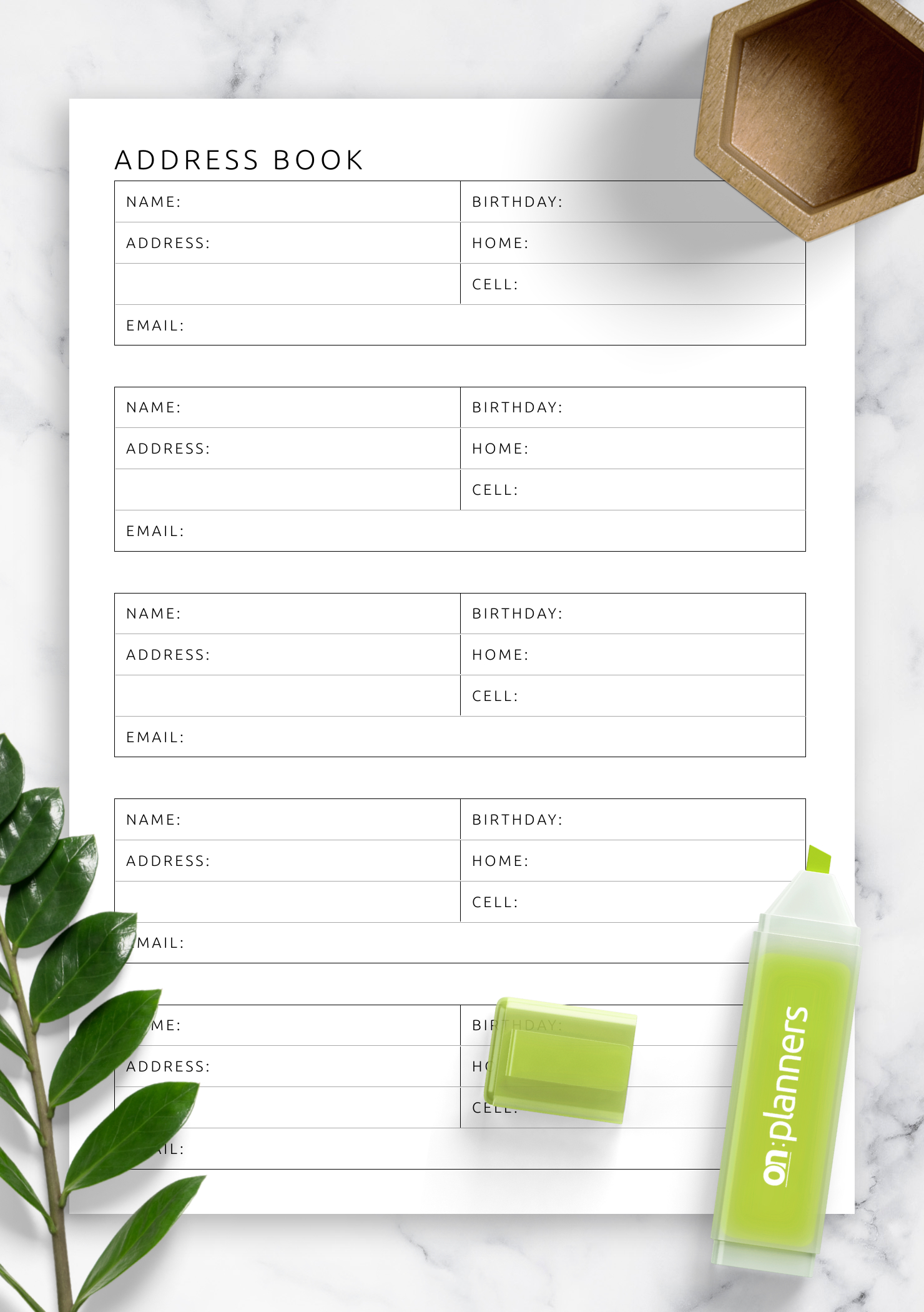 Download Printable Address Book Template Pdf regarding Free Printable Address Book Template