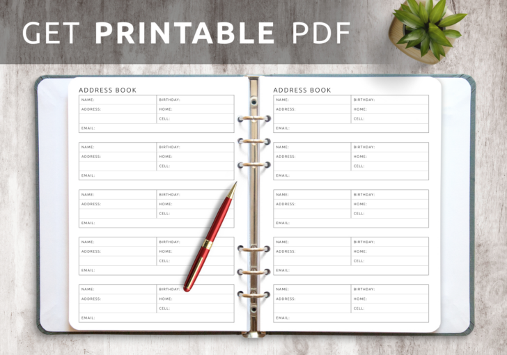 Free Printable Cute Address Book Template