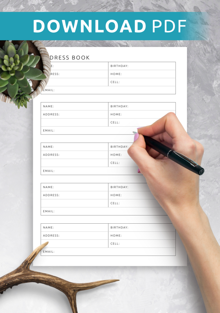 Free Printable Address Book Template