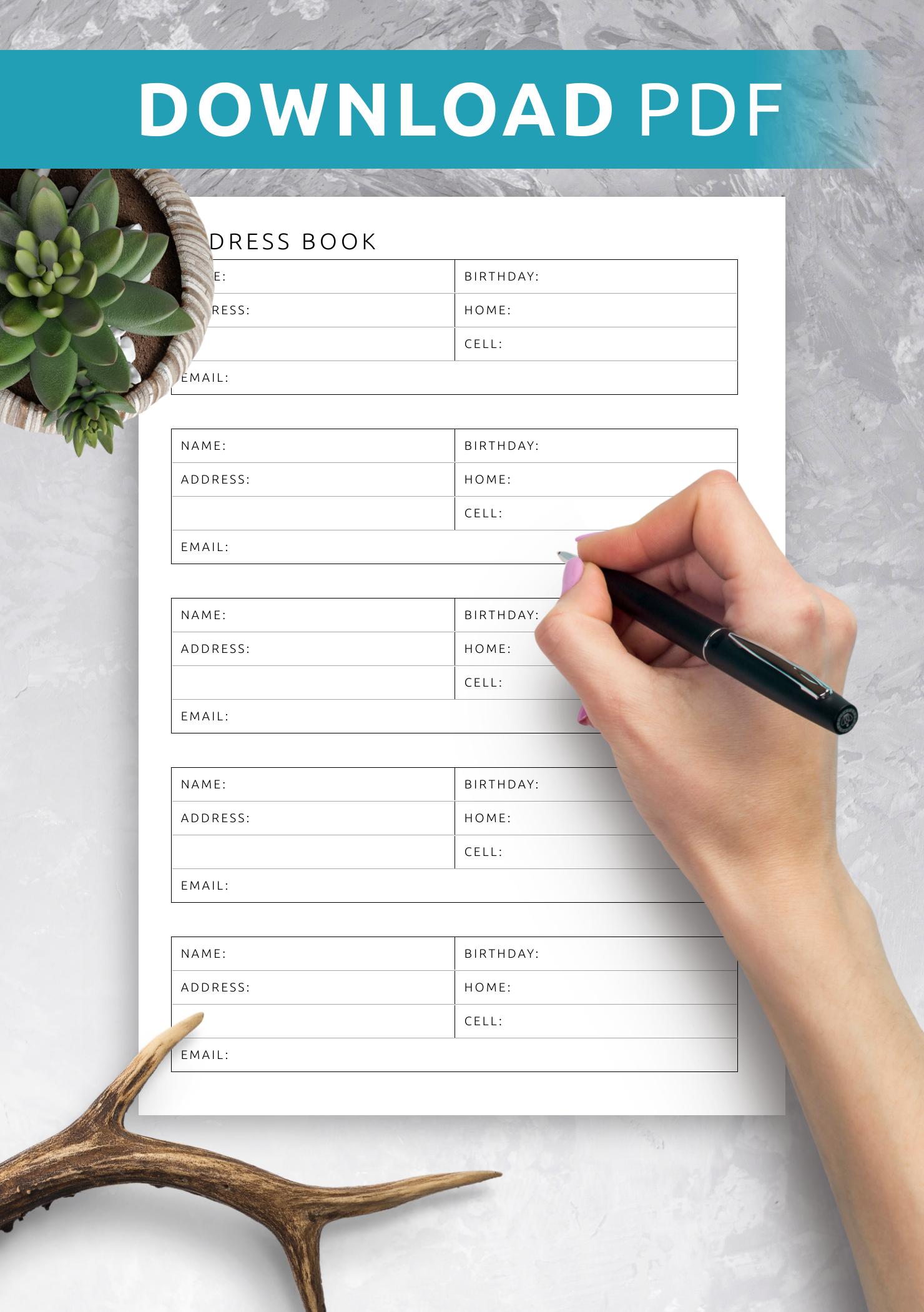 Download Printable Address Book Template Pdf within Free Printable Address Book Template