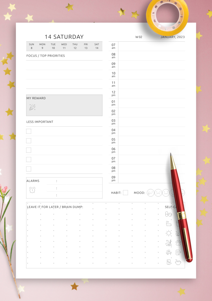 Free Printable Adhd Planner Template