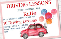 Driving Lessons Voucher Template : Driving Lesson Gift Editable inside Free Printable Driving Lesson Voucher Template