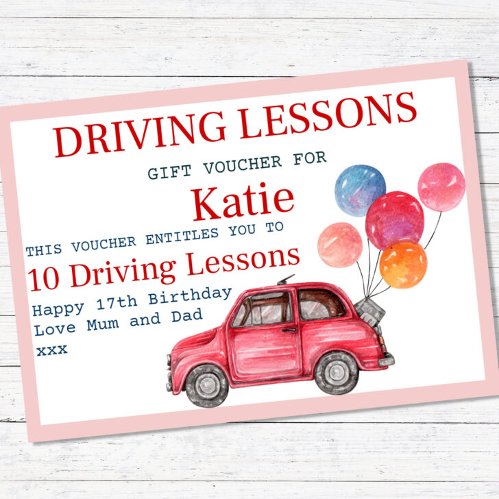 Free Printable Driving Lesson Voucher Template