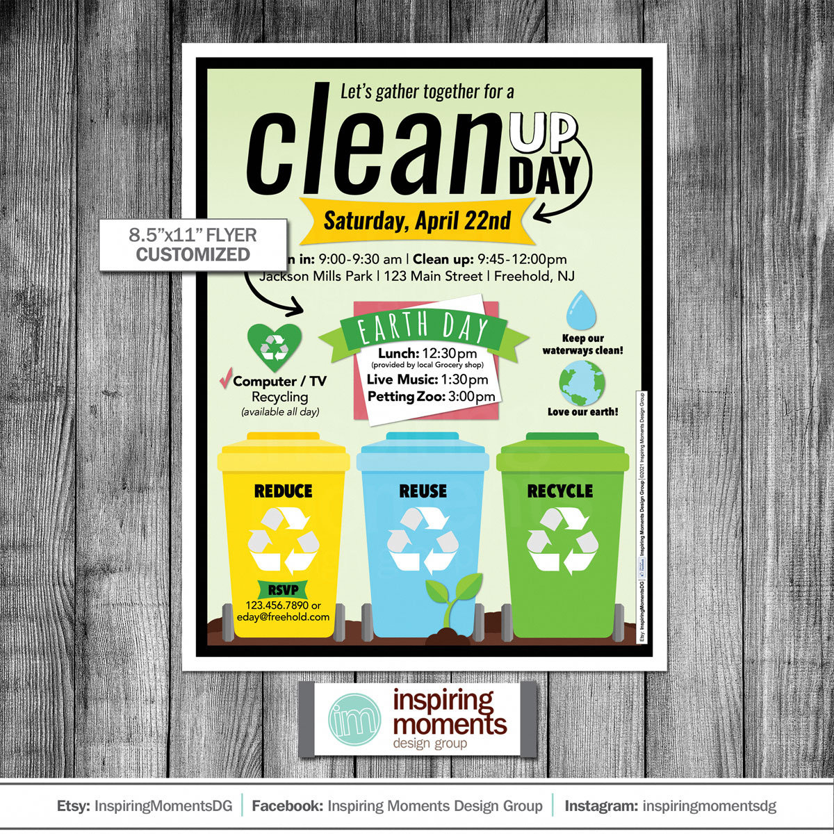 Earth Day Clean Up Event Flyer Printable Fundraiser, Business with regard to Free Printable Event Flyer Community Clean Up Flyer Template